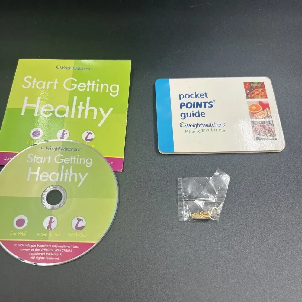 Lot of‎ 3 Weight Watchers Start Getting Healthy DVD, Pocket Guide & Shoe Charm